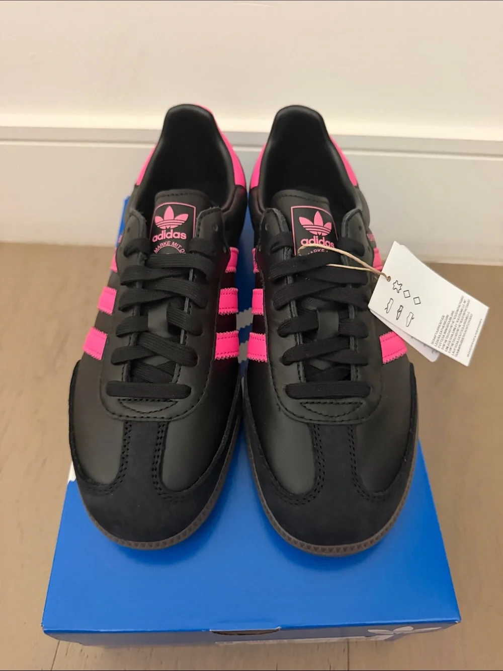 adidas Samba Sneakers - Black with Pink Accents